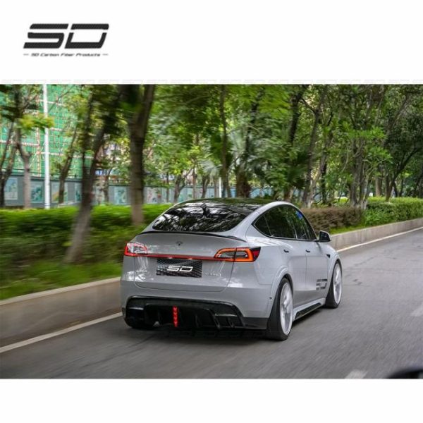 Car Bumpers |   High Quality SD Style PP  /Dry Carbon Material Body kit Car Bumper Side Skirts Rear Diffuser Spoiler wing For Tesla Model Y