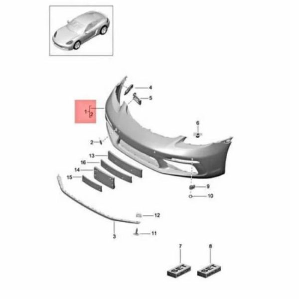 Car Bumpers |   OEM 982898041G2X  CAR PARTS  Front Bumper  for Porsche 718 Cayman & Boxster 2017-2020