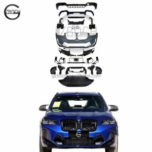 Car Bumpers |   X3M car bumper for BMW X3 G01 2022 facelift X3M bodykit diffuser exhaust pipe tips front bumpers