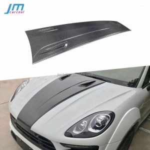 Engine Hoods |   Carbon Fiber/FRP Front Engine Hood Air Vent Middle Trim Cover for Porsche Macan 2014-2018 FRP Bonnet Cover Car Styling