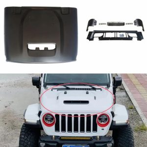 Engine Hoods |   Hood With 392 Letter Newest Design Steel Black  Engine Bonnet For Jeep Wrangler JL 4XE 2018+  Gladiator JT 2020+  JL1295 LantSun