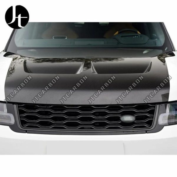 Engine Hoods |   Real Carbon Fiber Front Engine Hood Cover Fits For Land Rover Range Rover Sport SVR Style 2014-2021