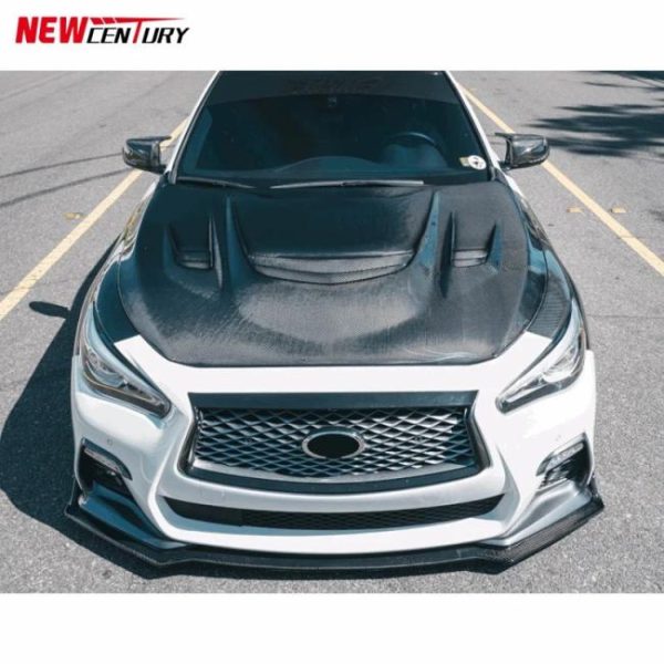 Engine Hoods |   Suitable for upgrading the 2015+Infiniti Q50 modified V-shaped carbon fiber engine hood with a special carbon fiber engine hood