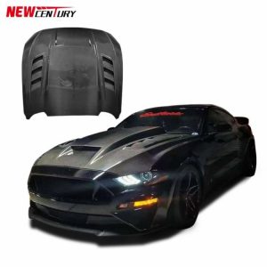 Engine Hoods |   TF style high-quality carbon fiber perforated hood for 2018-2022 Ford Mustang