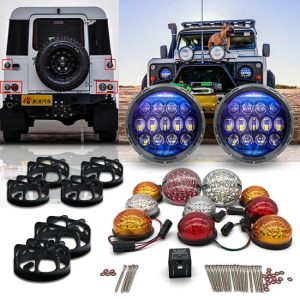 LED Headlights |   10pcs multi Front Rear Fog Lamp Reverse Light Complete Upgrade kit 7inch led headlight For Land Rover Defender 1990-2016