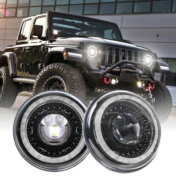 LED Headlights |   DOT Approved 7 Inch Angel Eyes Round Projector Led Headlights 7inch Round DRL Led Headlight for Jeep Wrangler JK Headlights