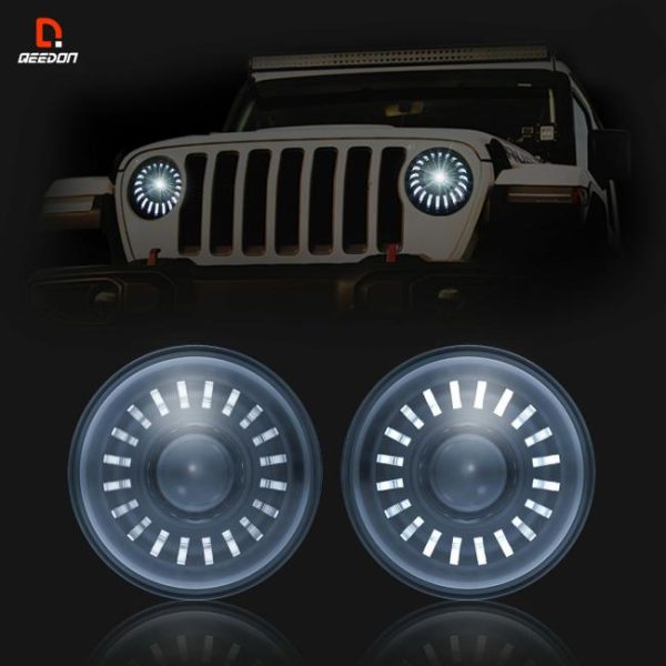 LED Headlights |   Drop shipping LED light cars APP control hi/low beam 5400lm DRL led headlight 7inch combo kit DOT 32W car headlight