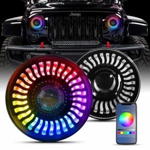 LED Headlights |   Eagle Eyes OEM Car Headlight Projector Led Headlights RGB DRL 7inch Led Headlight For Jeep Wrangler JL JK