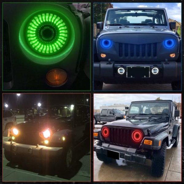 LED Headlights |   Eagle Eyes OEM Car Headlight Projector Led Headlights RGB DRL 7inch Led Headlight For Jeep Wrangler JL JK