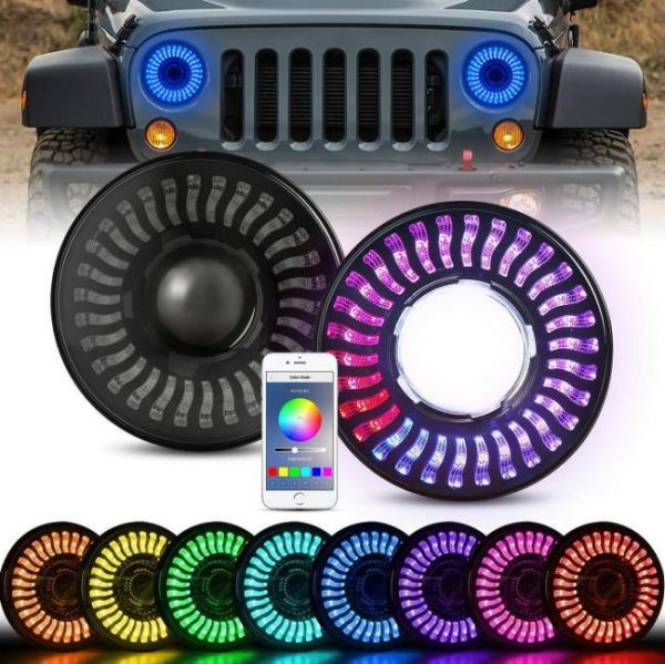 LED Headlights |   Eagle Eyes OEM Car Headlight Projector Led Headlights RGB DRL 7inch Led Headlight For Jeep Wrangler JL JK