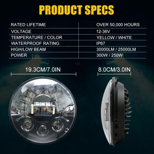 LED Headlights |   Original Price 7 inch Car Accessories Matrix Gradient LED Headlight Lamps