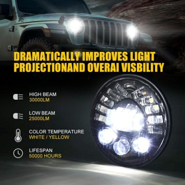 LED Headlights |   Original Price 7 inch Car Accessories Matrix Gradient LED Headlight Lamps