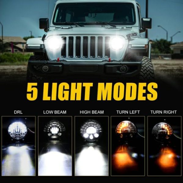 LED Headlights |   Original Price 7 inch Car Accessories Matrix Gradient LED Headlight Lamps