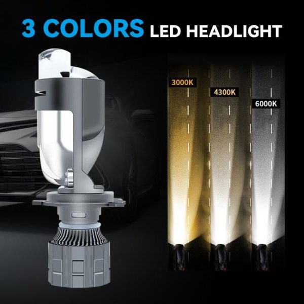 LED Headlights |   Popular Car Accessories H4 Car LED Projector Lens 150W Auto Lighting System LED H4 Mini BiLED Lens Headlight Bulb