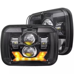 LED Headlights |   Truck Offroad Universal Led Parts Lights 55W Headlights 4X6 Car Angel Eye Projector Headlamp