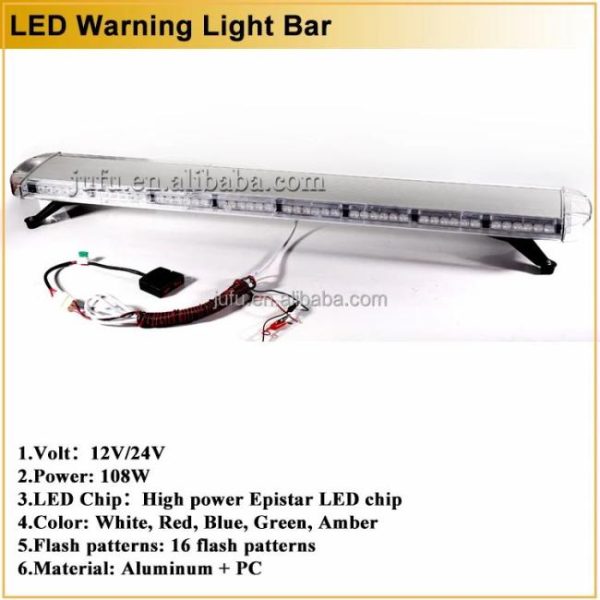 Other Light Bars |   55 inch 12V 24V 108W red blue white green amber LED warning light bar for car truck