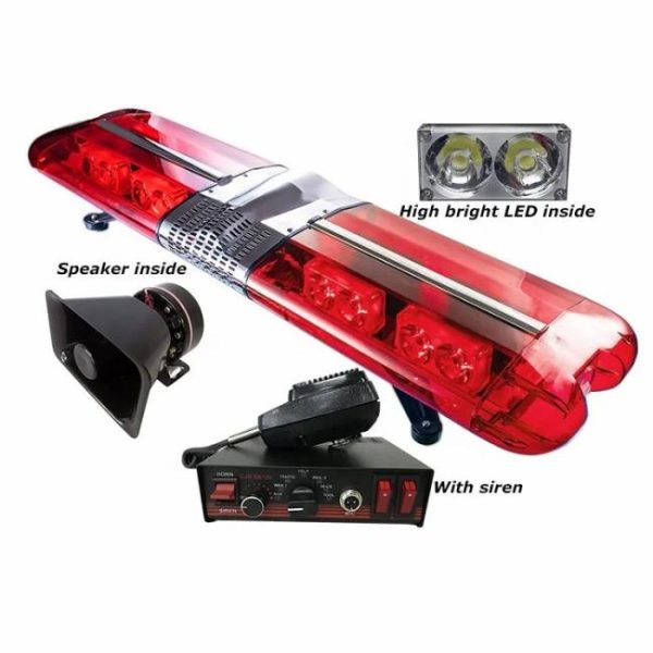 Other Light Bars |   Full size dc12v led ambulance emergency rotating light bar with siren speaker