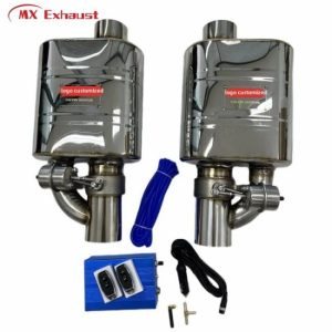 Tuning Exhausted Systems |   2.5″ (2 muffler) pipe performance Exhaust system Valvetronic valved exhaust Muffler with valve remote