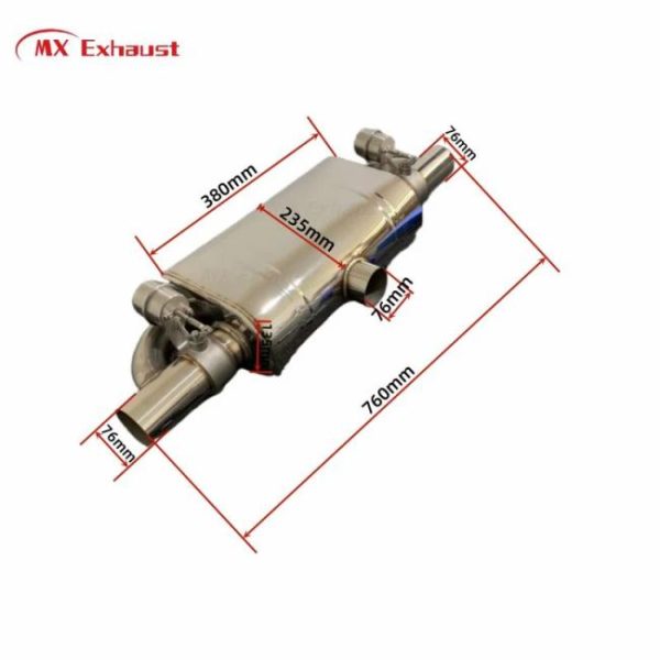 Tuning Exhausted Systems |   Customizable 2.5 inch Universal vacuum valved T pipe Electric Valvetronic Exhaust Muffler for sport car