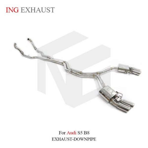 Tuning Exhausted Systems |   ING Auto Performance Parts Stainless Steel Catback Exhaust For Audi S5 B8 Auto Modification Electronic Valve Muffler