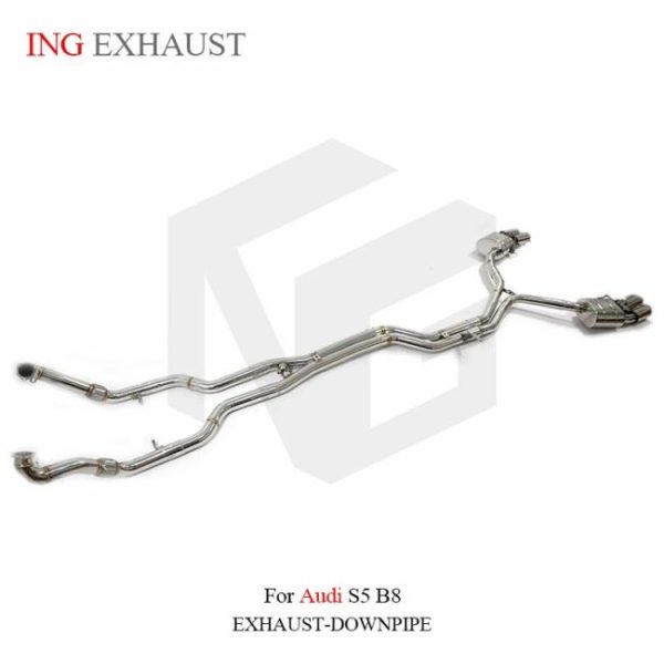 Tuning Exhausted Systems |   ING Auto Performance Parts Stainless Steel Catback Exhaust For Audi S5 B8 Auto Modification Electronic Valve Muffler