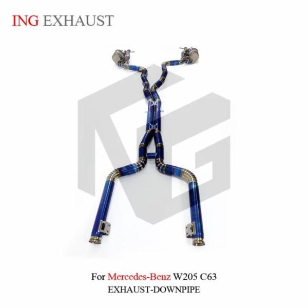 Tuning Exhausted Systems |   ING Car Accessories Exhaust Catback for Benz C63 W205 W211 4.0T AMG GT63S C63S CLS63 E63 Titanium Alloy Tuning Valve muffler