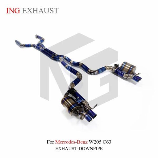 Tuning Exhausted Systems |   ING Car Accessories Exhaust Catback for Benz C63 W205 W211 4.0T AMG GT63S C63S CLS63 E63 Titanium Alloy Tuning Valve muffler