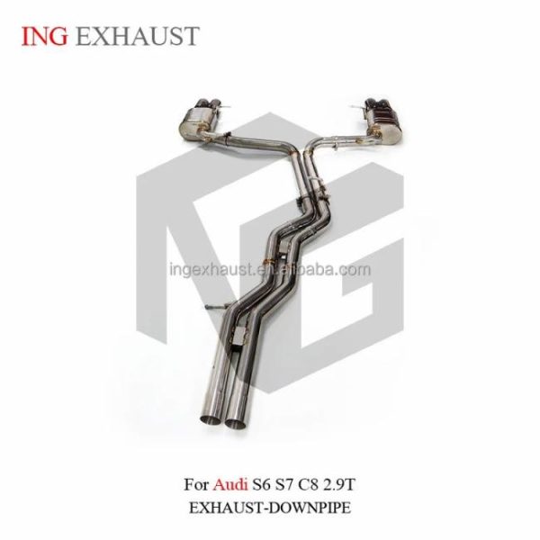 Tuning Exhausted Systems |   ING Exhaust System Performance Stainless Steel Catback for Audi S6 S7 C8 2.9T Auto Tuning  Pipes Exhaust System