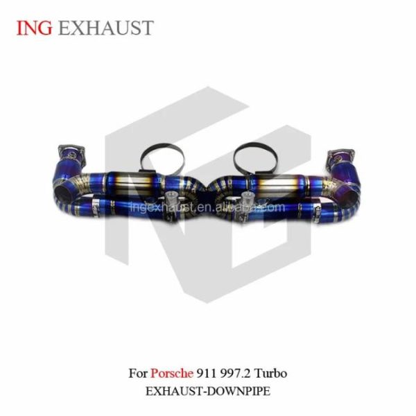 Tuning Exhausted Systems |   ING Exhaust System Titanium Alloy Catback For Porsche 911 997.2 Turbo With Muffler Valves Pipes Exhaust Auto Performance Parts