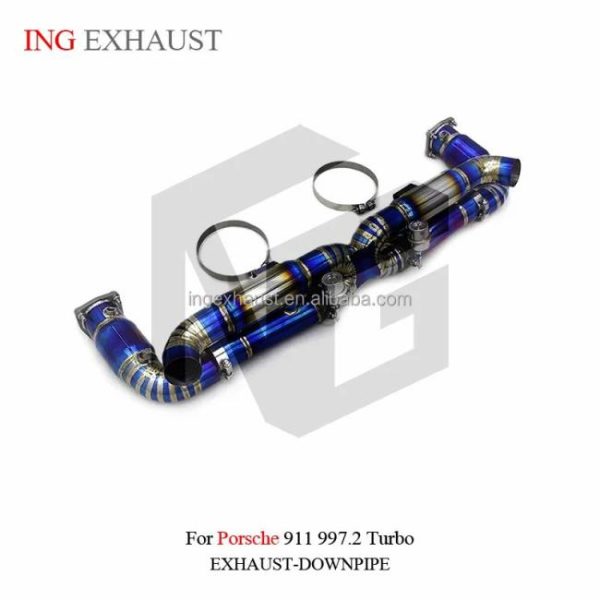 Tuning Exhausted Systems |   ING Exhaust System Titanium Alloy Catback For Porsche 911 997.2 Turbo With Muffler Valves Pipes Exhaust Auto Performance Parts