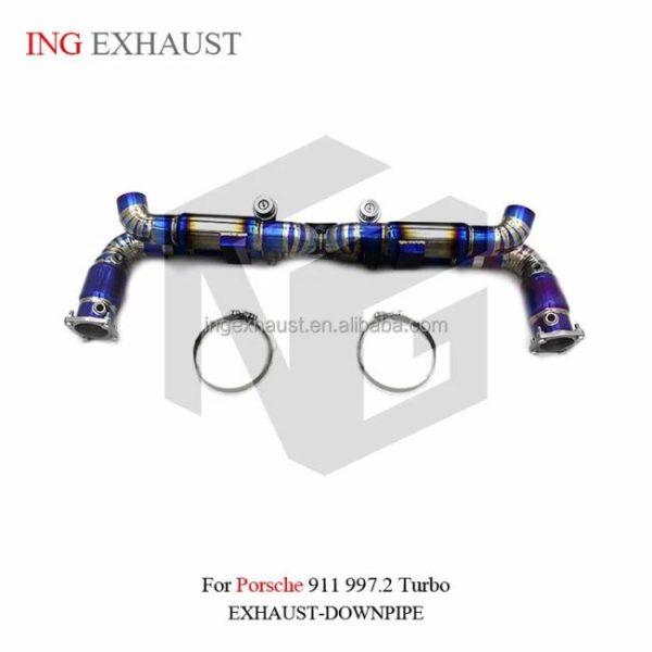 Tuning Exhausted Systems |   ING Exhaust System Titanium Alloy Catback For Porsche 911 997.2 Turbo With Muffler Valves Pipes Exhaust Auto Performance Parts