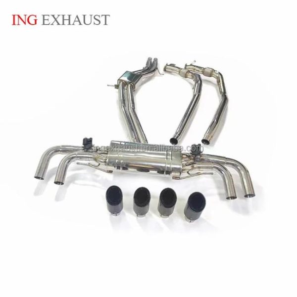 Tuning Exhausted Systems |   ING High Performance Stainless Steel Catback For Porsche Cayenne Turbo 9YA 4.0T With Muffler Valve Exhaust System Pipes