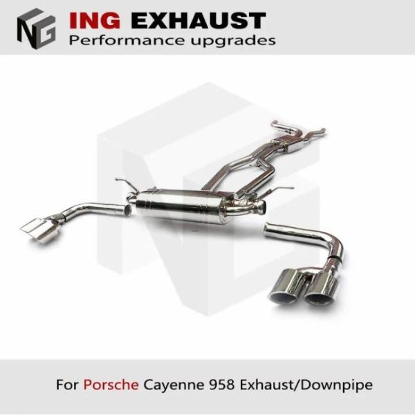 Tuning Exhausted Systems |   ING Hot Sale ss304 catback exhaust pipe for 2010-2017 Cayenne 92A 958 3.0 3.6 4.8 tuning exhausted systems