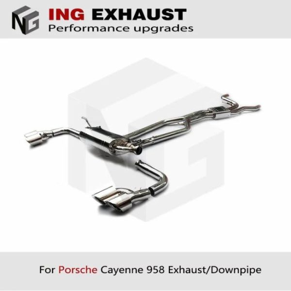 Tuning Exhausted Systems |   ING Hot Sale ss304 catback exhaust pipe for 2010-2017 Cayenne 92A 958 3.0 3.6 4.8 tuning exhausted systems