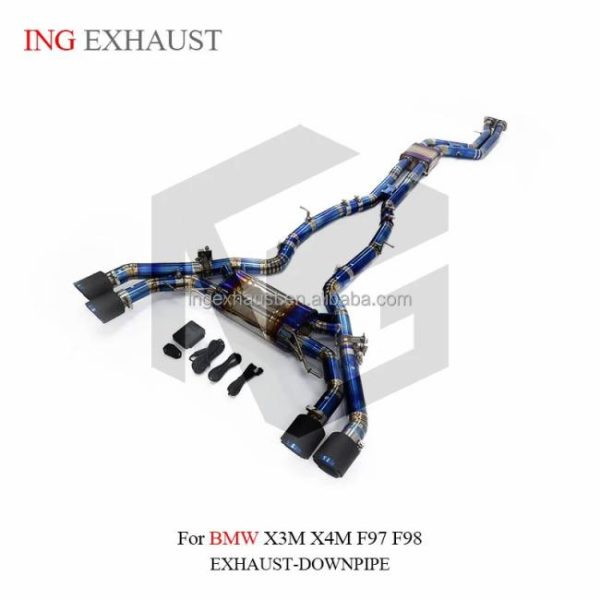 Tuning Exhausted Systems |   ING Titanium Alloy Catback Exhaust For BMW X3M/X4M F97 F98 2019-2021 3.0T S58 Engine V6 With Muffler Valves Exhaust Pipes System