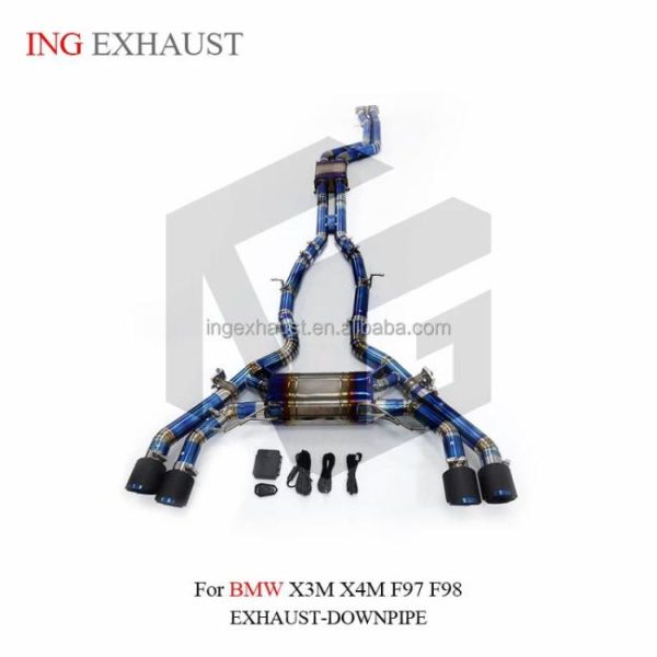 Tuning Exhausted Systems |   ING Titanium Alloy Catback Exhaust For BMW X3M/X4M F97 F98 2019-2021 3.0T S58 Engine V6 With Muffler Valves Exhaust Pipes System