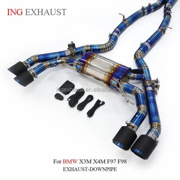 Tuning Exhausted Systems |   ING Titanium Alloy Catback Exhaust For BMW X3M/X4M F97 F98 2019-2021 3.0T S58 Engine V6 With Muffler Valves Exhaust Pipes System