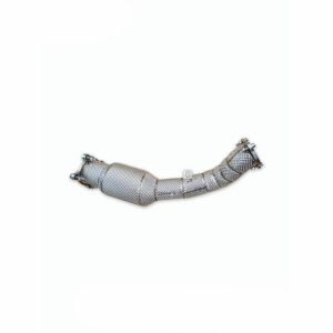 Tuning Exhausted Systems |   Tuning exhaust downpipe for Audi A5 B8 2.0T catted downpipe with heat shield