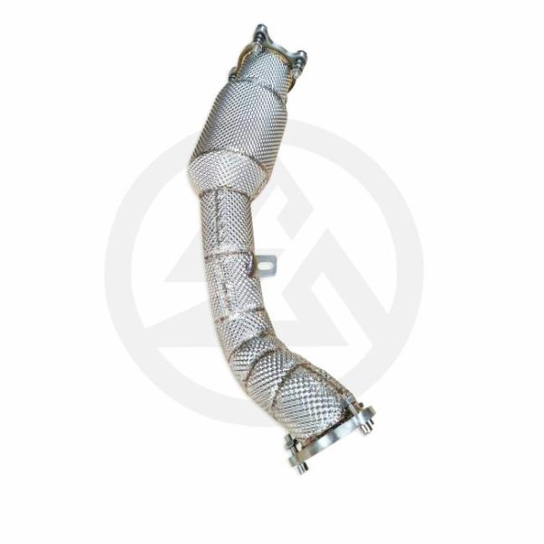 Tuning Exhausted Systems |   Tuning exhaust downpipe for Audi A5 B8 2.0T catted downpipe with heat shield