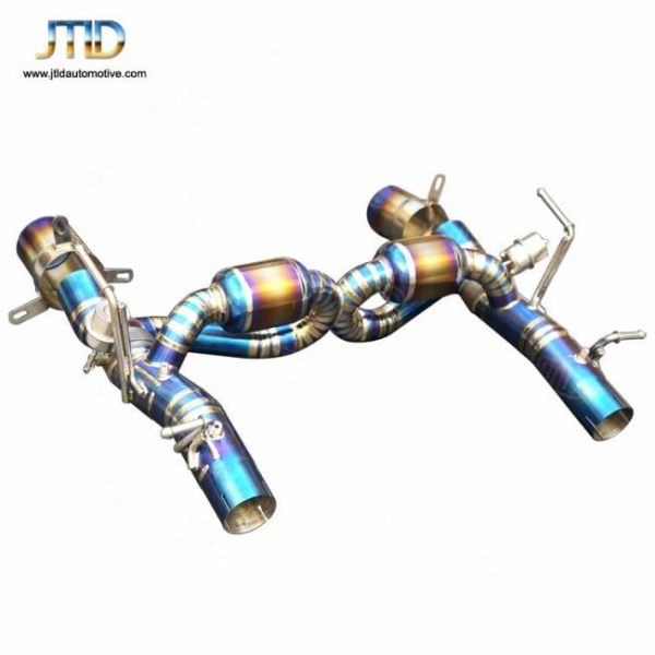 Tuning Exhausted Systems |   High Flow Quality JTLD Blue Titanium Exhaust Catback for Ferrari F8 with Vacuum Valve