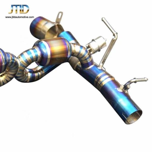 Tuning Exhausted Systems |   High Flow Quality JTLD Blue Titanium Exhaust Catback for Ferrari F8 with Vacuum Valve