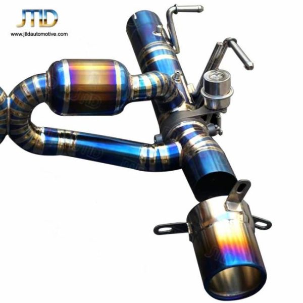 Tuning Exhausted Systems |   High Flow Quality JTLD Blue Titanium Exhaust Catback for Ferrari F8 with Vacuum Valve